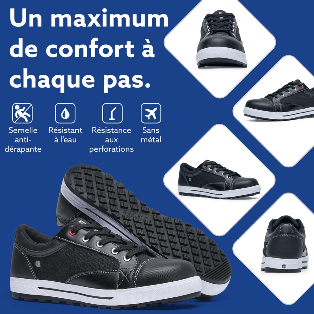 Shoes for Crews Fergus, Chaussures de Sécurité Hommes et Femmes avec Embout de Sécurité et Anti-Perforation, Chaussures de Travail S3 Imperméables