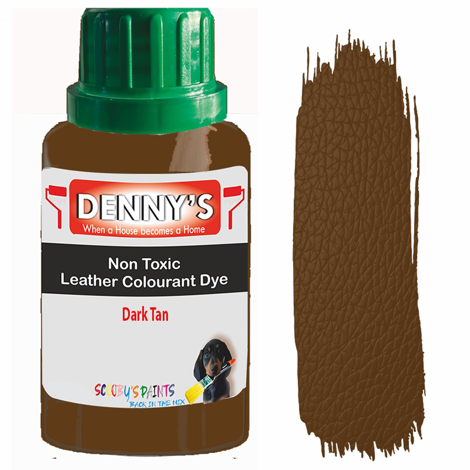 All in One Leather Colourant Self Seal Leather Dye Repair Paint for Furniture, Sofas, Car Seats (Dark Tan, 100ml Bottle)