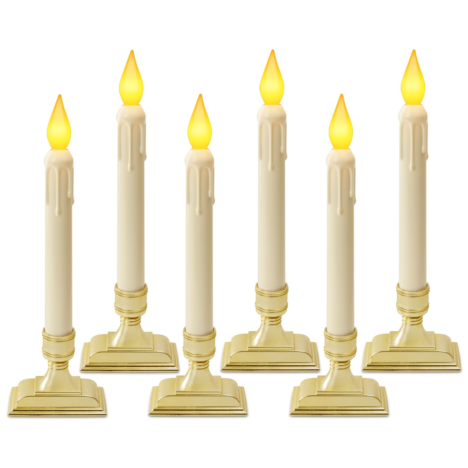 Meigic 6 Pcs Sensor Dawn to Dusk Window Candles