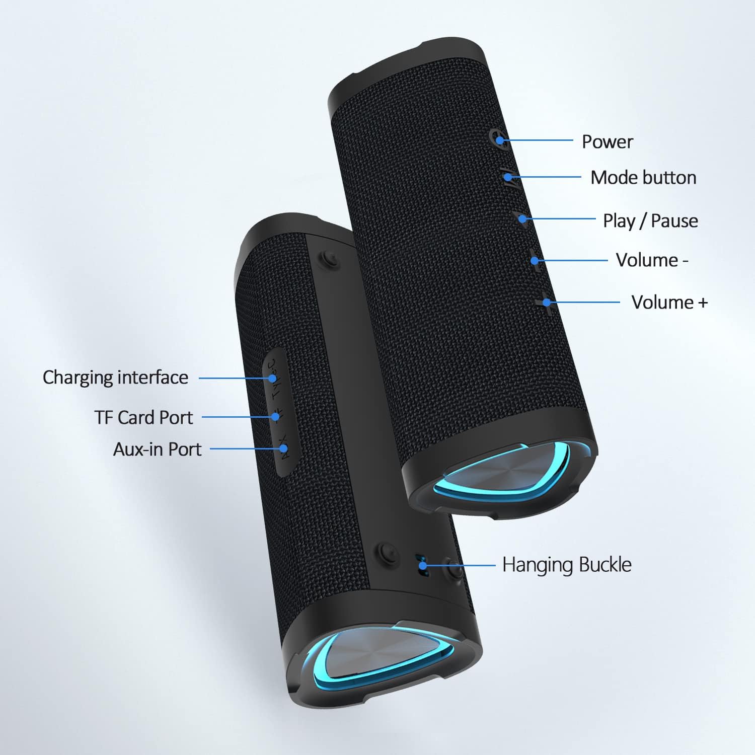 vanzon bluetooth speakers v40 portable wireless speaker v5 0 with 24w loud stereo sound tws 24h playtime ipx7 waterproof suitable for travel hom