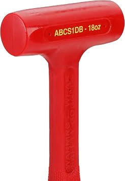 ABC HAMMERS 10.5 Dead Blow Hammer - 18 oz. USA Made, Polyurethane Hammer with Steel Shot Filled Head & Steel Reinforced Handle - ABCS1DB