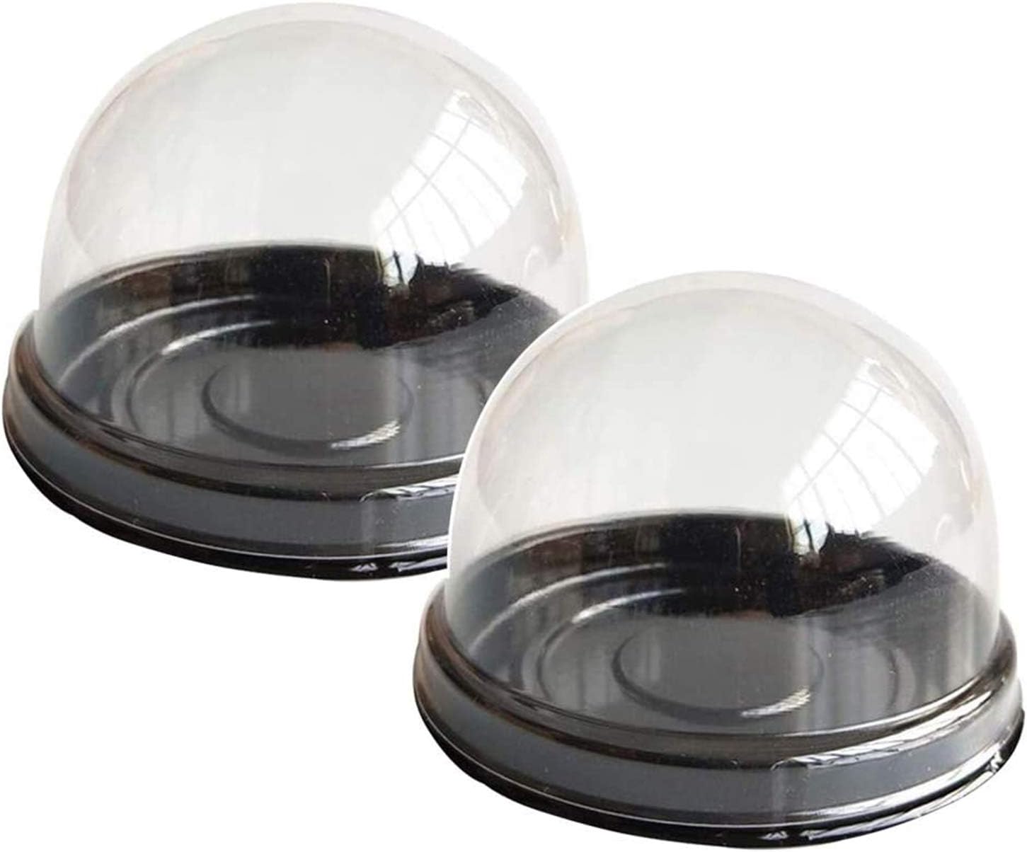 Agyvvt 50 Pcs Mini Cake Container Cupcake Box with Clear Dome Round Plastic Muffin Cheese Pastry Dessert Mooncake Display Food Storage Holders 2.7"x1.9" transparent