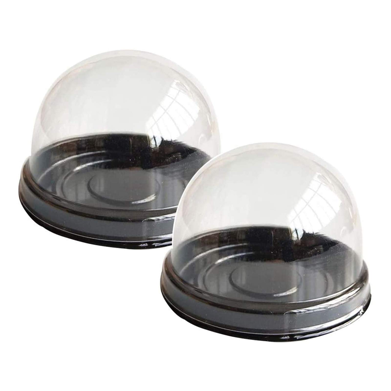 Agyvvt 50 Pcs Mini Cake Container Cupcake Box with Clear Dome Round Plastic Muffin Cheese Pastry Dessert Mooncake Display Food Storage Holders 2.7"x1.9" transparent