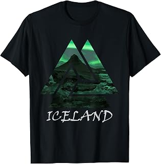 Iceland Northern Lights Triangle T-Shirt, Nature T-Shirt