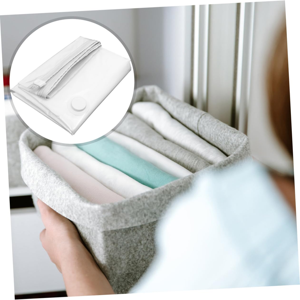 2 piezas Bolsas de Vacío para Colchones y Ropa de Grandes Almacenamiento al Vacío Resistente y Reutilizable para Edredones y Ropa Ahorra Espacio Hogar y Viaje