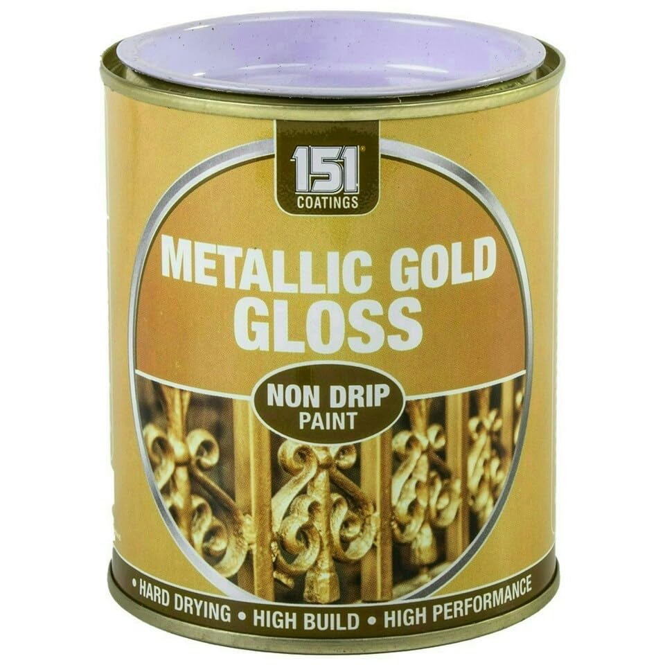 VARNOX, Metallic Gold Gloss Non-Drip Paint 300ml – Hard-Drying, High-Performance Gloss with Durable Hard-Build Formula – Ideal for Wood, Metal & Concrete – Interior & Exterior Use (1PCS)