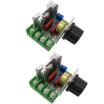 Hailege 2pcs 2000W AC Motor Speed Control Controller Adjustable Voltage Regulator 50-220V AC High Power Motor Governor Thermostats