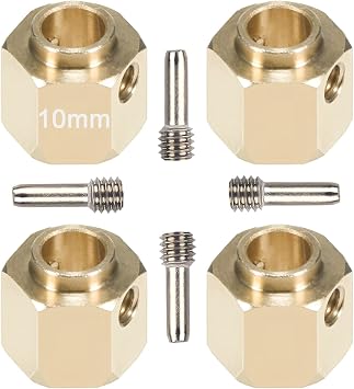 4pcs Brass Extended Wheel TRX4 Brass 10mm Wheel Hex Extended Adapter for RC Crawler TRX4 TRX-4 1/10 RC Hex Wheel Hubs Adapters 4pcs 10mm Wheel Hubs Adapters