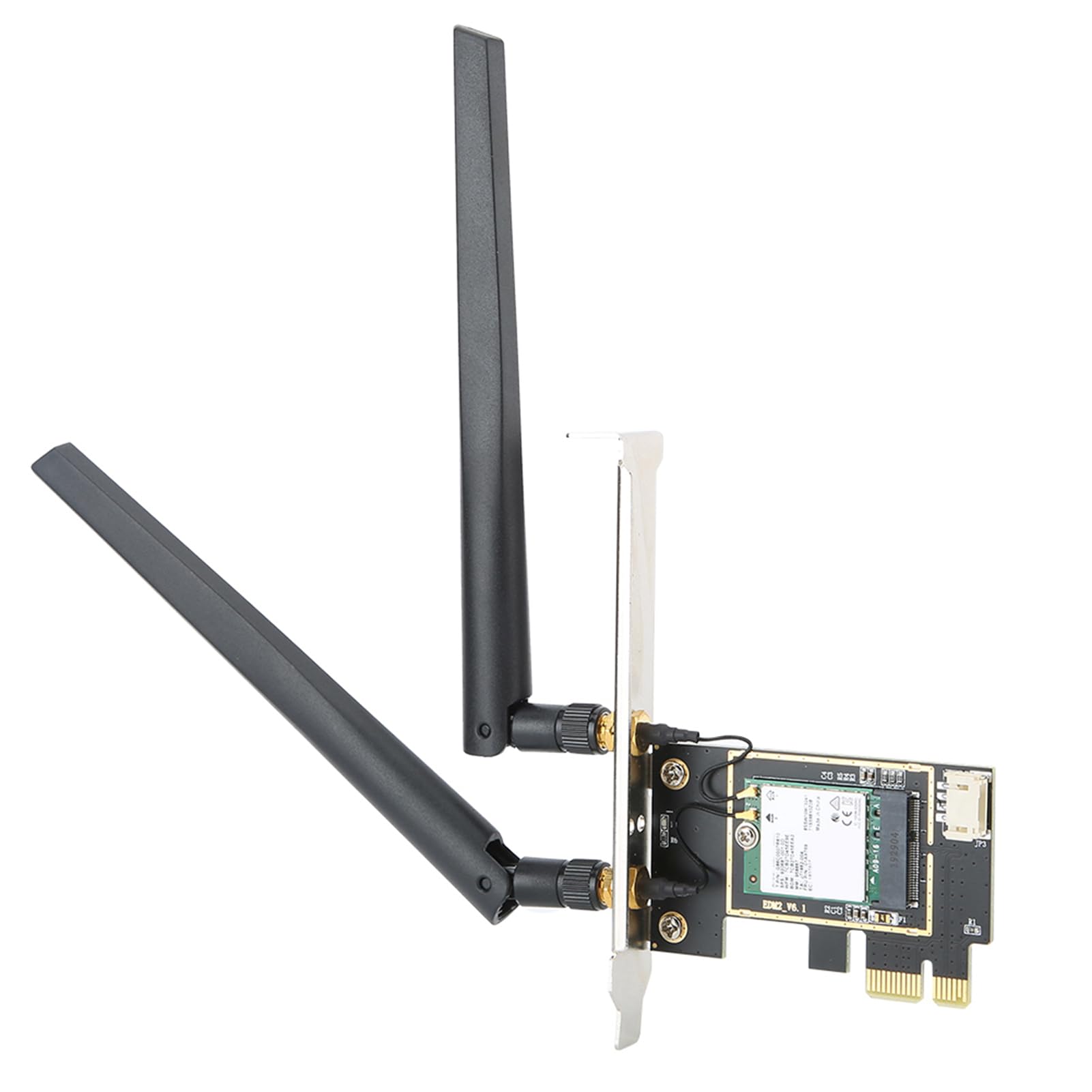 Naroote Carte Réseau Fil PCIe Double Bande, Carte Réseau Chipset WiFi6 9260NGW, Adaptateur Fil 1730 Mbps 802.11ac 5.0 avec Antenne Double Bande 8DBi, Idéale pour Les PC 10