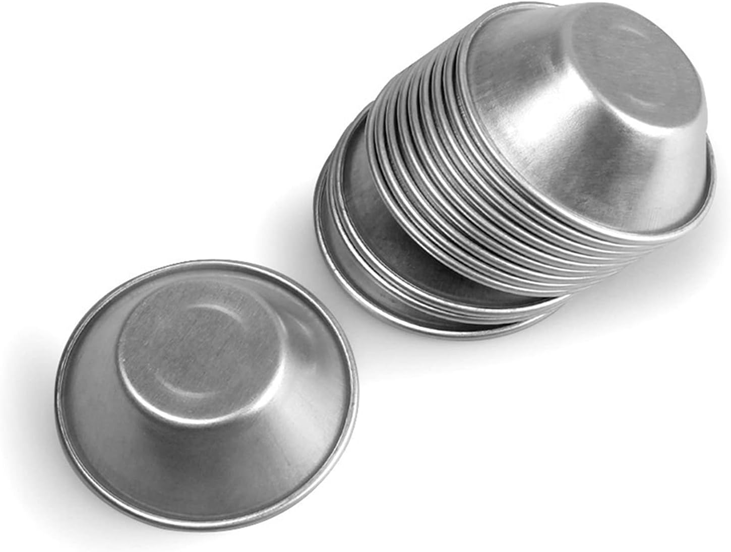 Cake Tin， Non-Stick Cake Mould, Baking Tools Baking Mold,Cake Mould,Baking HUANGXING - 25 Pcs Aluminum Alloy Egg Tart Molds Round Shape Cupcake Mini Tiny Pie Baking Molds Reusable Metal Muffin Baking