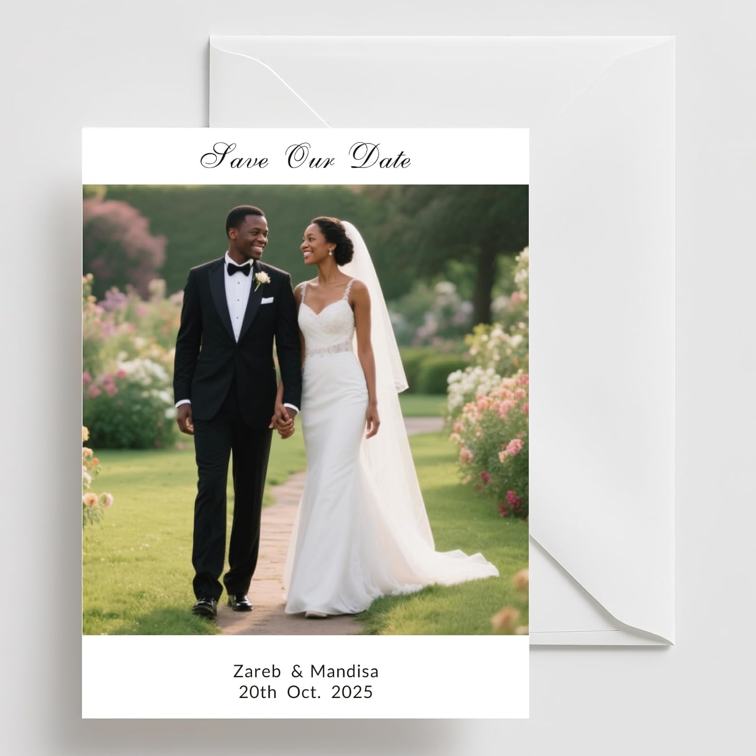 Custom Save the Date cards for Wedding Invitations With Photos and Envelope, 4x6 or 5x7in Personalized Multifunctional Party invitation card for Quinceanera Bridal Shower Birthday (Vertical with 1 photo, 100 PCS)