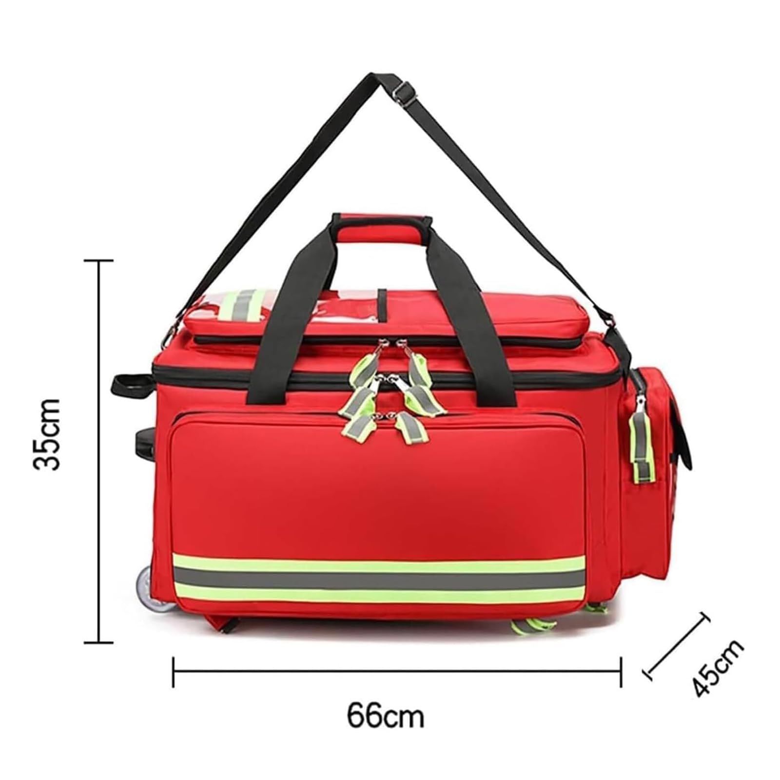 Borsa di pronto soccorso zaino per EMT, kit medico di emergenza portatile con ruote, divisori rimovibili e scomparti per escursioni all'aperto, campeggio e viaggi