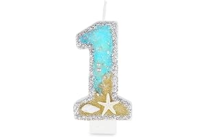 1st Birthday Candles, Baby Shark & Mermaid Cake Toppers