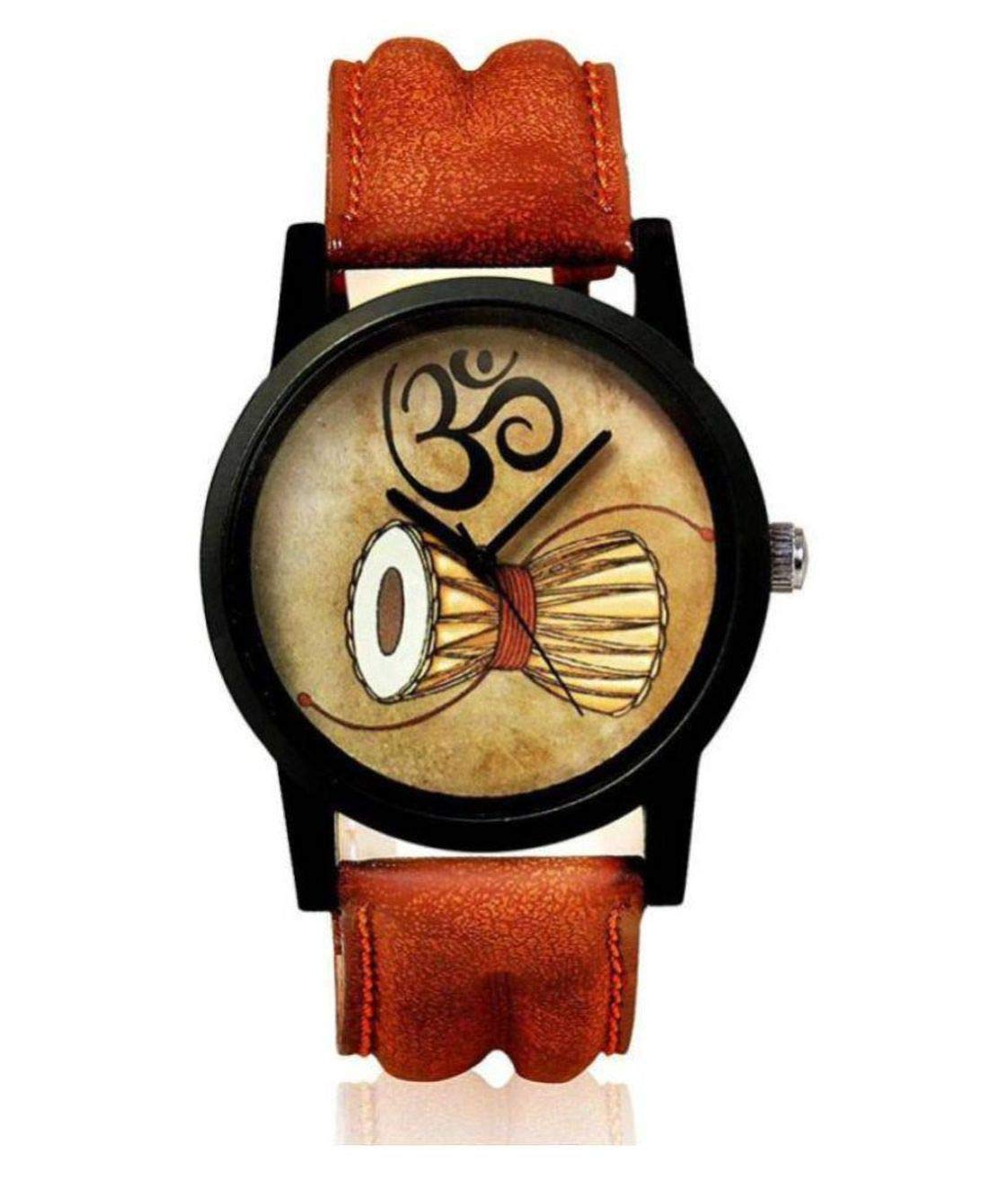 Maa Creation Analogue Multicolour Damru Dial Leather Strap Mens Watch (B07MBCJX73) Amazon Price History, Amazon Price Tracker