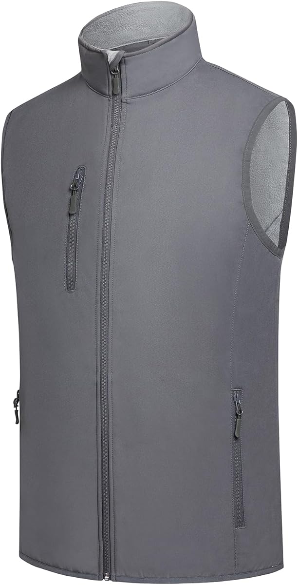 fit space Men's Lightweight Vest Softshell Sleeveless Windproof Jacket with Zipper Pcoket Cycling Travel Hiking Running Golf