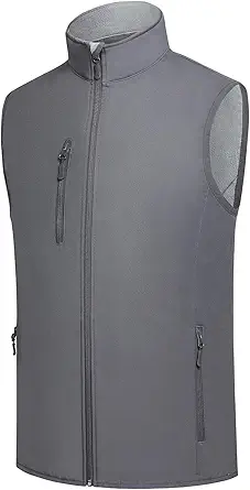 fit space Men's Lightweight Vest Softshell Sleeveless Windproof Jacket with Zipper Pcoket Cycling Travel Hiking Running Golf