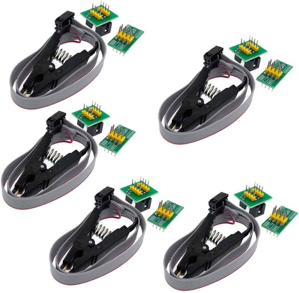 SOP8 Flash Chip IC Test Clips Socket Adpter Programmer BIOS/93/24/25 (5Pcs clip with boards)