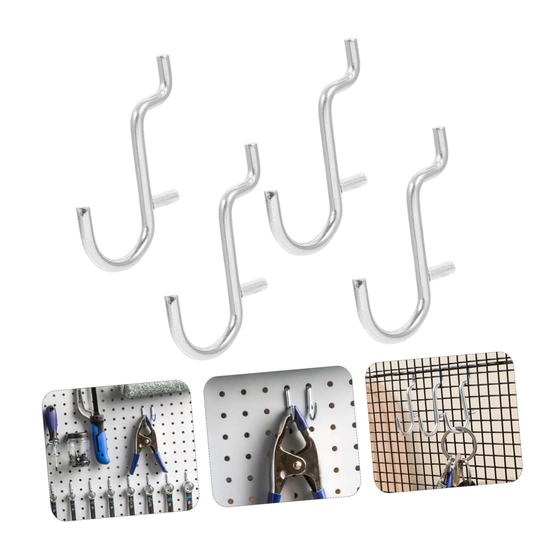 MUCKLILY Organize Your Space 20pcs Metal Pegboard Hooks Wall and Tool Storage for