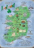 Pequeño (150 x 200 mm) Metal Sign – qué Hacer en Irlanda – Mapa