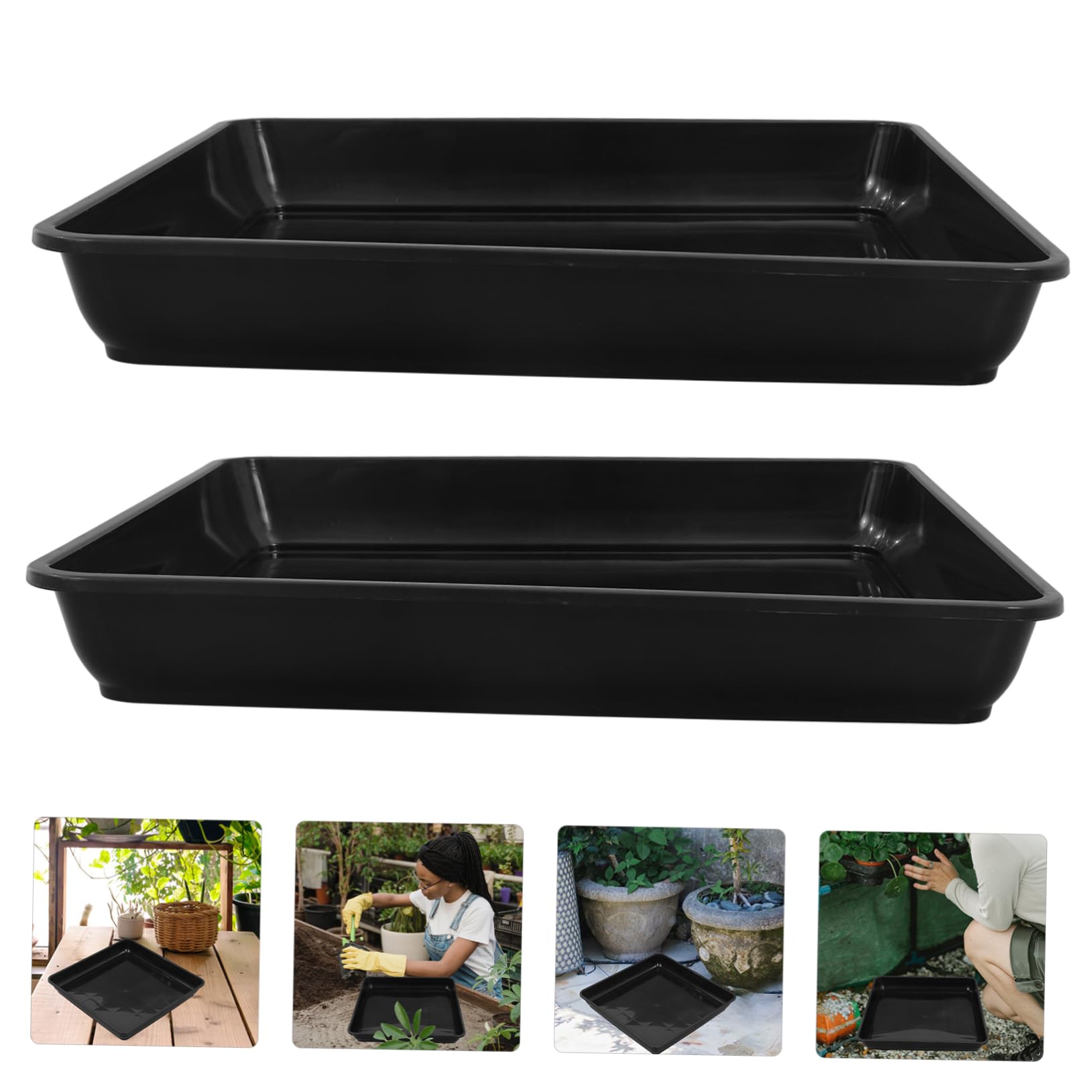 Toddmomy 2 Piezas De Base De Maceta Bandejas De Goteo para Maceta Bandeja De Agua para Plantas Bandejas para Plantas Platillo para Plantas En Maceta Platillos Cuadrados para Macetas