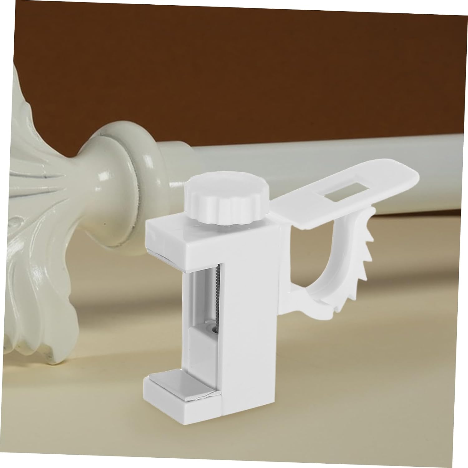 PRETYZOOM 2pcs Adjustable Plastic Curtain Rod Brackets No Drill Ceiling Curtain Rod Holders Brackets for Window Hardware