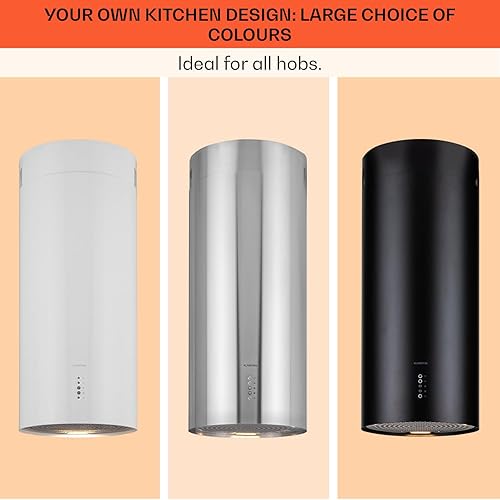 Miniatura 2 de Klarstein Campana extractora de isla colgante, ventilador extractor para islas de cocina, flujo de aire de 600 mh, temporizador, ventilador