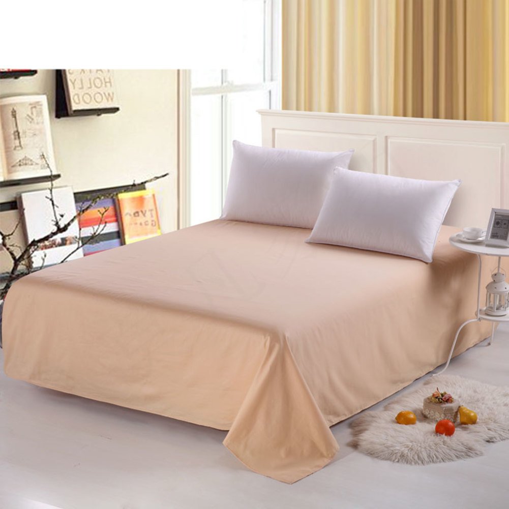 Drap plat 160x230cm en pur coton de couleur unie pour lit deux places