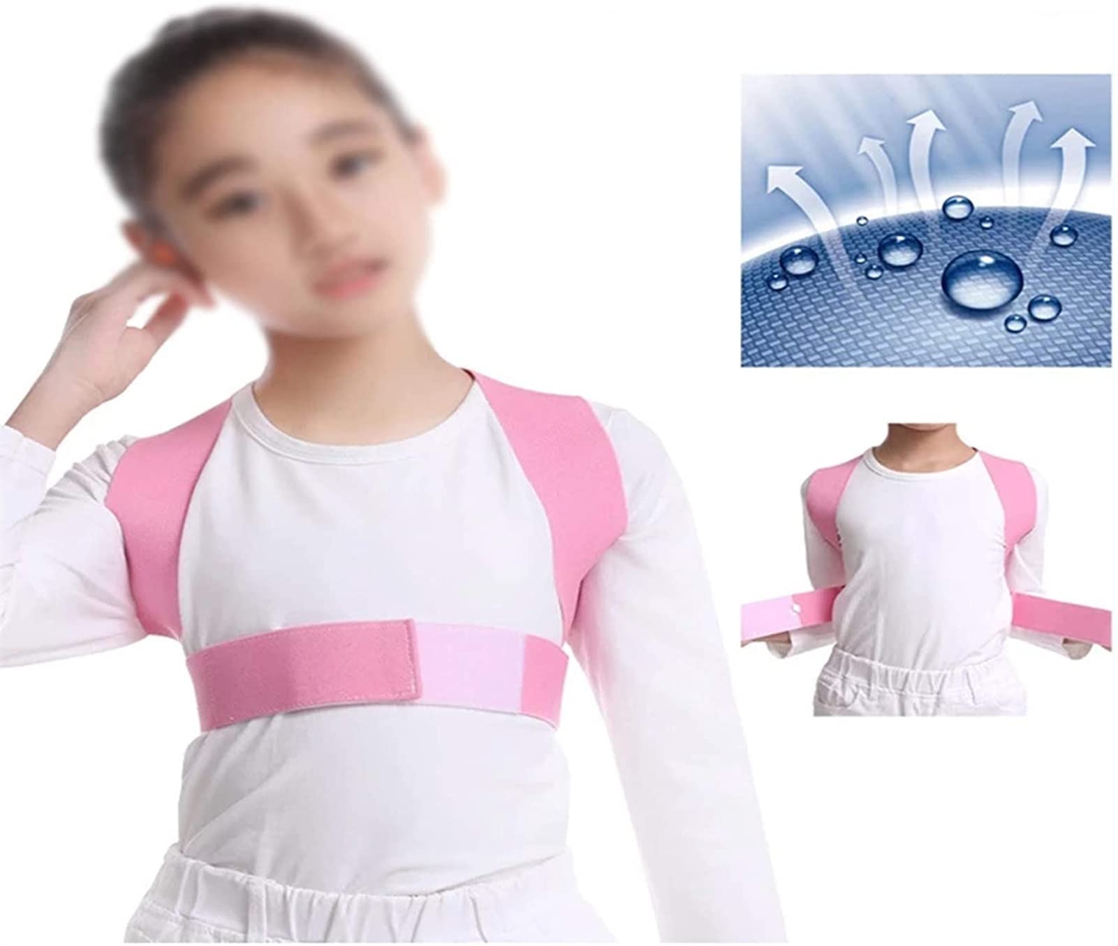 Correttore Posturale Correttore Posturale per Bambini con Supporto Regolabile per Clavicola per Cifosi Petto Cadente E Gobba Migliora La Postura Postura della Schiena,Pink-Medium