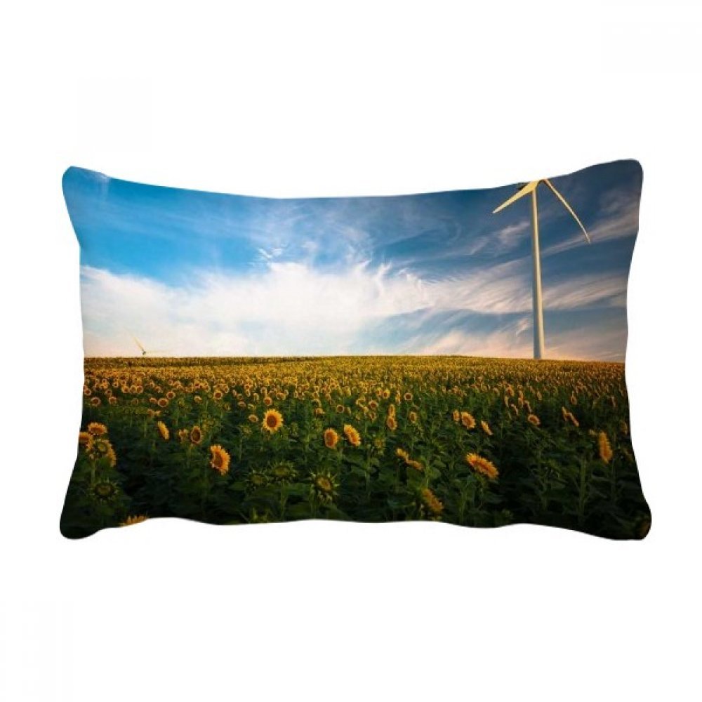 Coussin lombaire tournesols ciel bleu 40x60 cm pour canapé