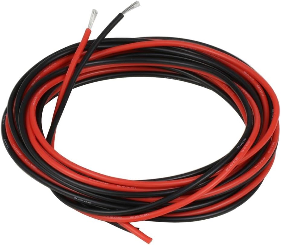 BNTECHGO 18 Gauge Silicone Wire 10 ft red and 10 ft Black Flexible 18 AWG Stranded Tinned Copper Wire