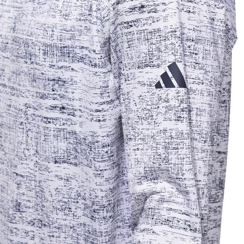 adidas Men's Performance Printed Lightweight Hoodie, White/Collegiate Navy, Large