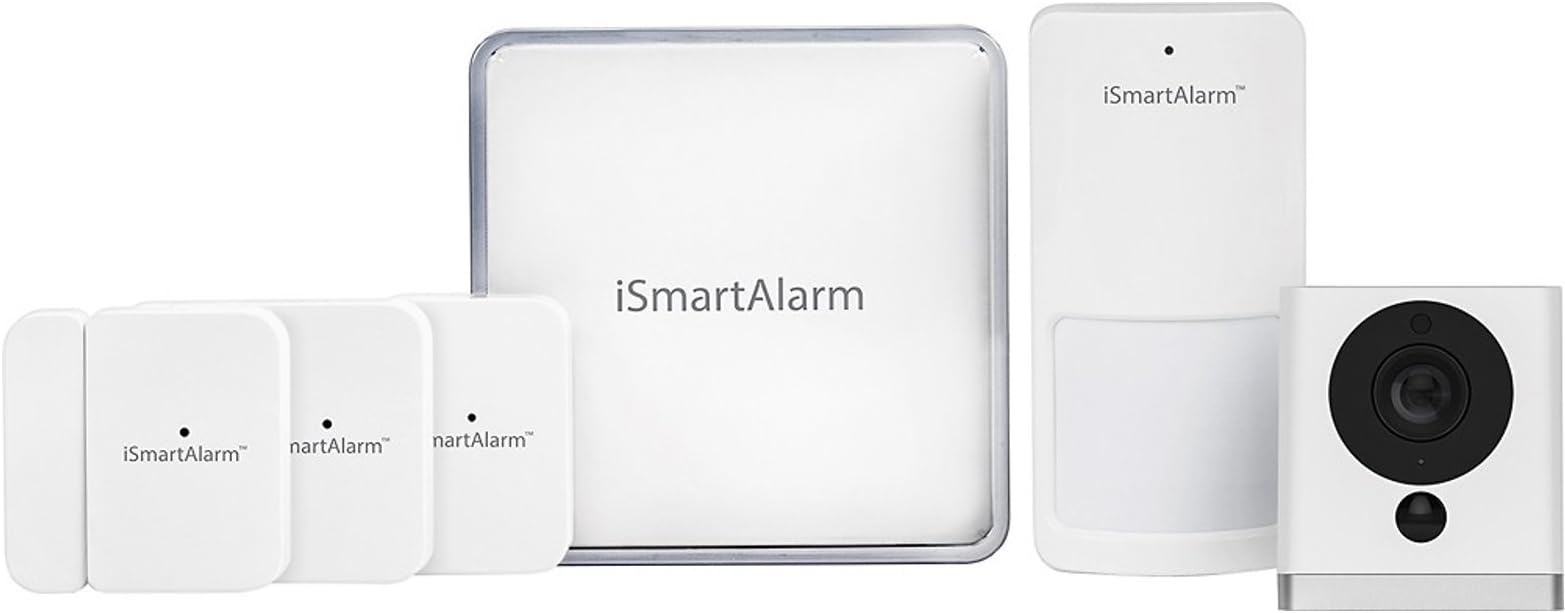 Premier Home Security Package | Wireless DIY No Fee IFTTT & Alexa Compatible iOS & Android App with HD camera included | iSA9, White