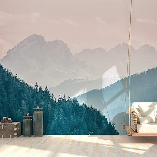 SIGNFORD Mural de pared magnífica vista de la montaña calcomanía de pared extraíble para dormitorio sala de estar