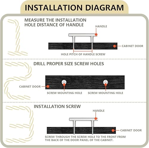 Miniatura 4 de Tiradores de cabina de 4 pulgadas (centro de agujero de 2.5 pulgadas), color negro mate, manijas de gabinete de cocina, hechas de acero inoxidable,