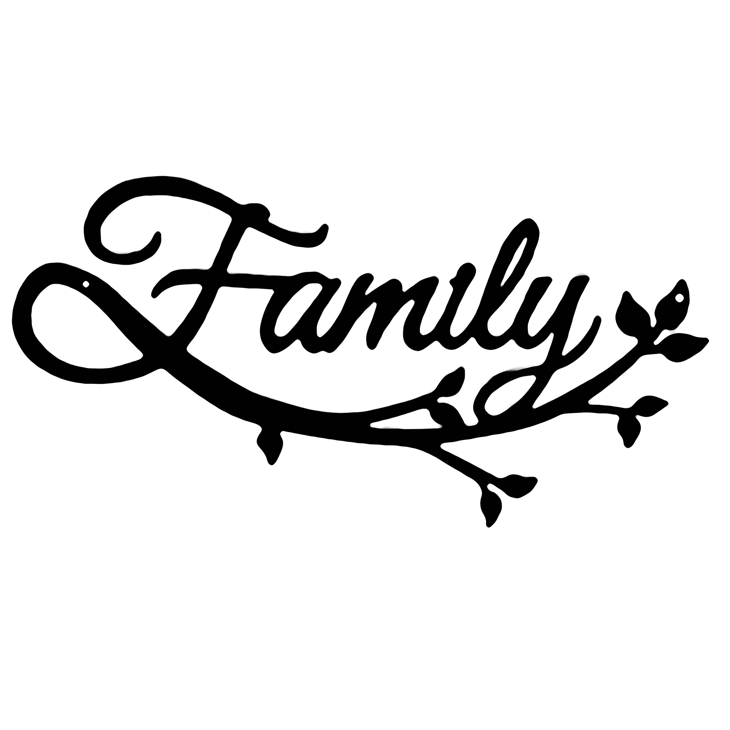 Eden & Rose Home Family Wall Decor, Large 17 X 8 Black Metal Wall Art, Letters for Wall Decor, Family Signs for Home Décor Wall, Wrought Iron Wall Decor, Dining Room Wall Decor, Family Wall Art by