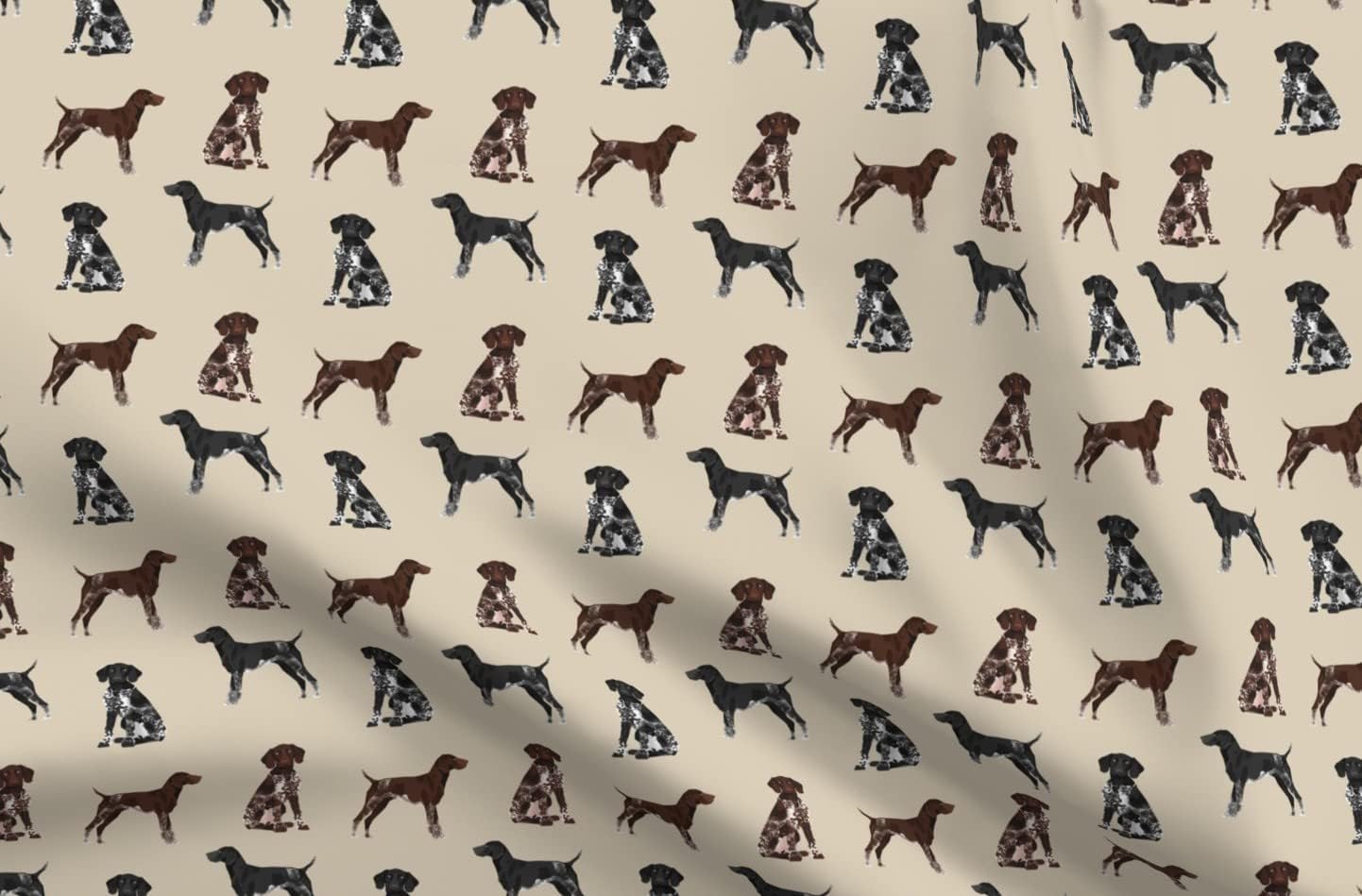 Spoonflower Fabric - German Pointer Hunting Dogs Brown Black White Purebred Dog Sporting Printed on Petal Signature Cotton Fabric Fat Quarter - Sewing Quilting Apparel Crafts Decor