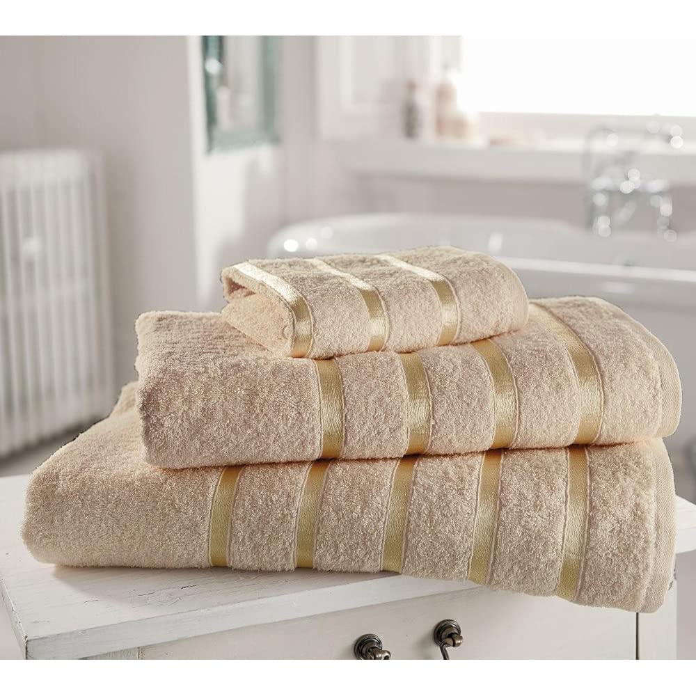 Slumber Nights Bath Towels Large 70 X 125 cm Soft Absorbent Supreme Cotton 2 X Bath Towels, Natural — image 1