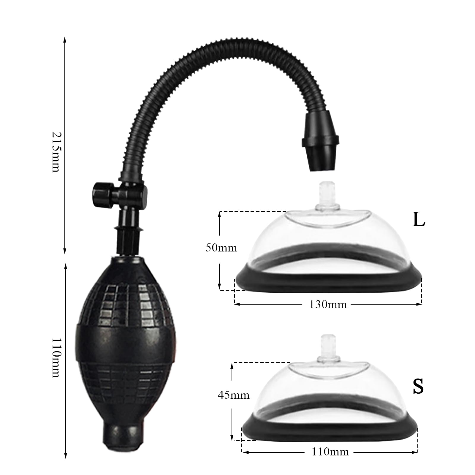 BDSMYEE Bomba de Vacío para Vagina, Bomba de Vacío para Clítoris y Pezones con 2 Ventosas Potentes, Estimulación Manual del Clítoris, Juguete Sexual Erótico para Mujeres Parejas