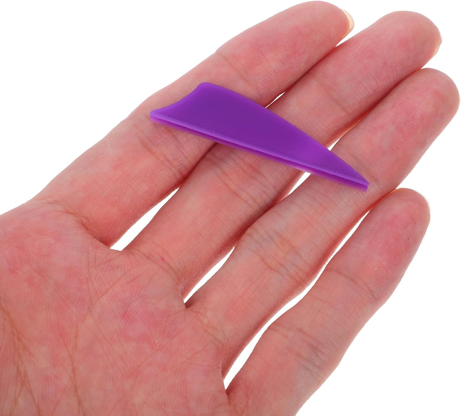 Hemoton 60Pcs Plastic Arrow Vanes Shield Shape Small Fletchings for Archery Target Practice Replacement DIY Arrow Supplies in Purple