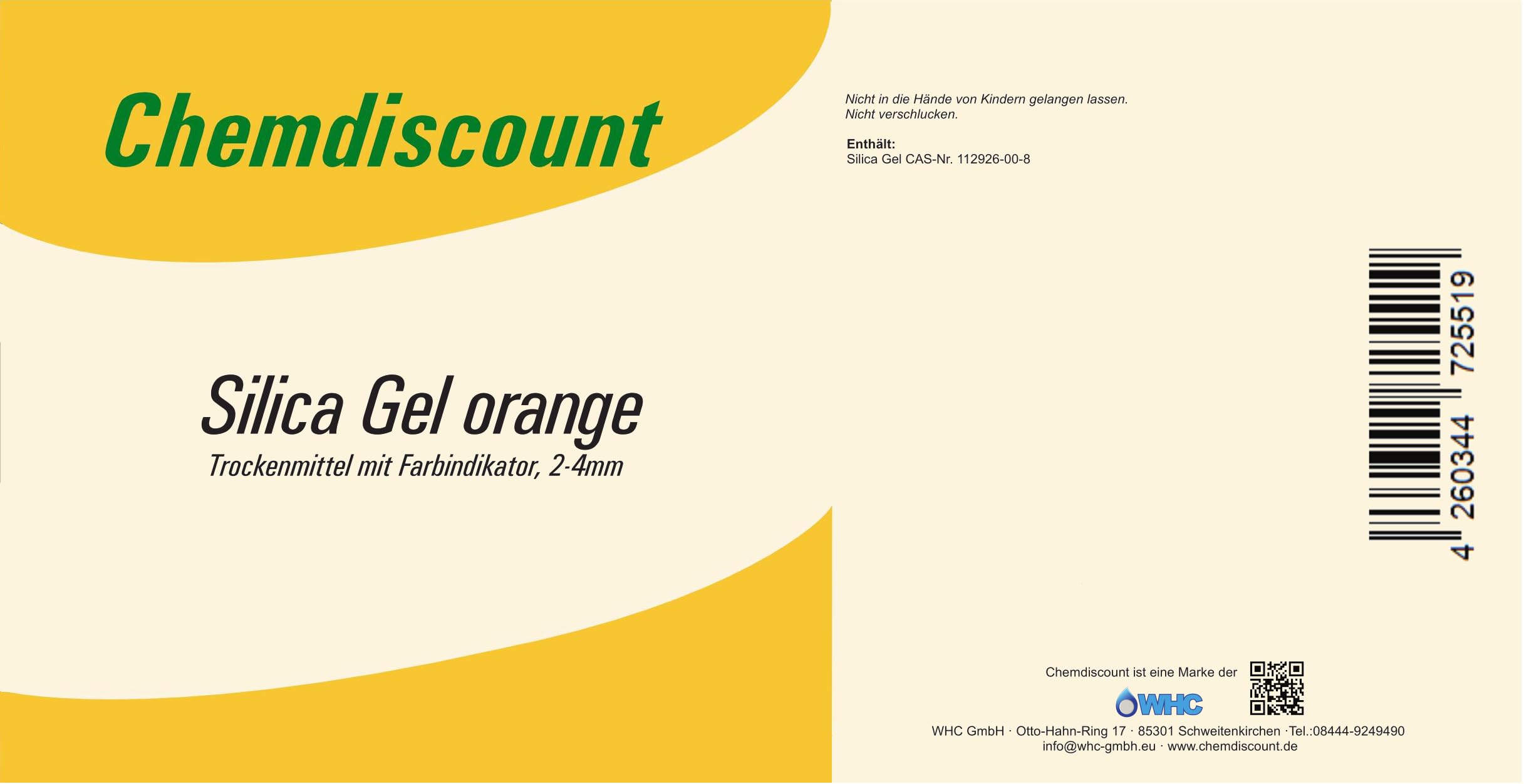 Chemdiscount 10kg (2x5kg) Silica Gel orange mit Indikator