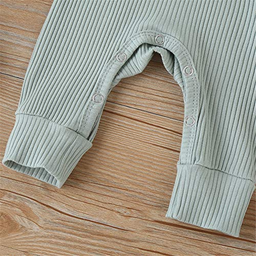Niceclould Newborn Baby Boy Girl Knitted Romper Jumpsuit Solid Long Sleeve Legging Bodysuit Playsuit Clothes Winter 0-18M (Light Green, 0-3 Months) #TOP5