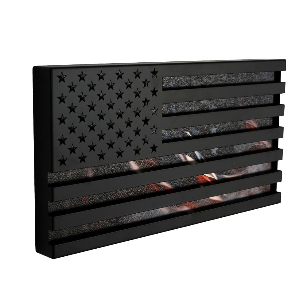 American Flag Metal Wall Art - Patriotic US Flag Decor For Living Room, Office, 36x19 Inches