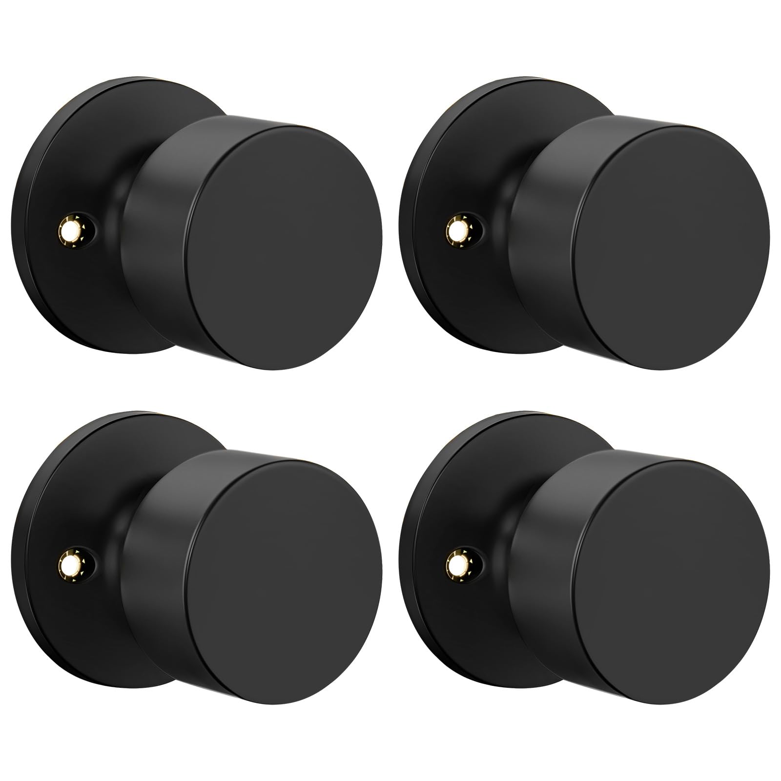 Matte Black Door Knobs - 6 Pack Privacy Locks -11