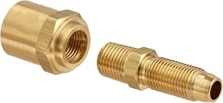 Dixon BN32RU68 Brass Reusable Fitting, Adapter, 1/4" NPTF Male x 3/8" Hose ID, 11/16" Hose OD