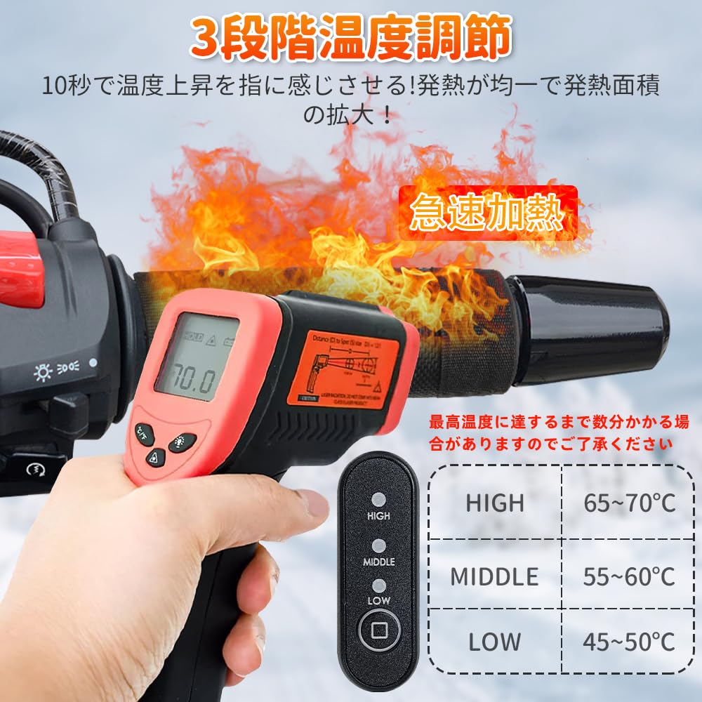 【速暖】グリップヒーター バイク用 20000mAhバッテリー付き Amazon | バイク用グリップヒーター 20000mAh バッテリー付 ハンドル