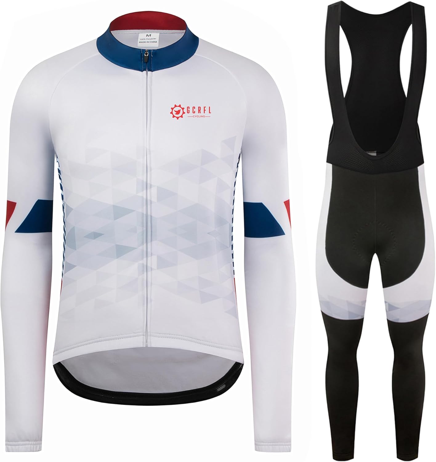 GCRFL Winter Cycling Jersey Sets Thermal Fleece Bike Jersey + Bib Pants