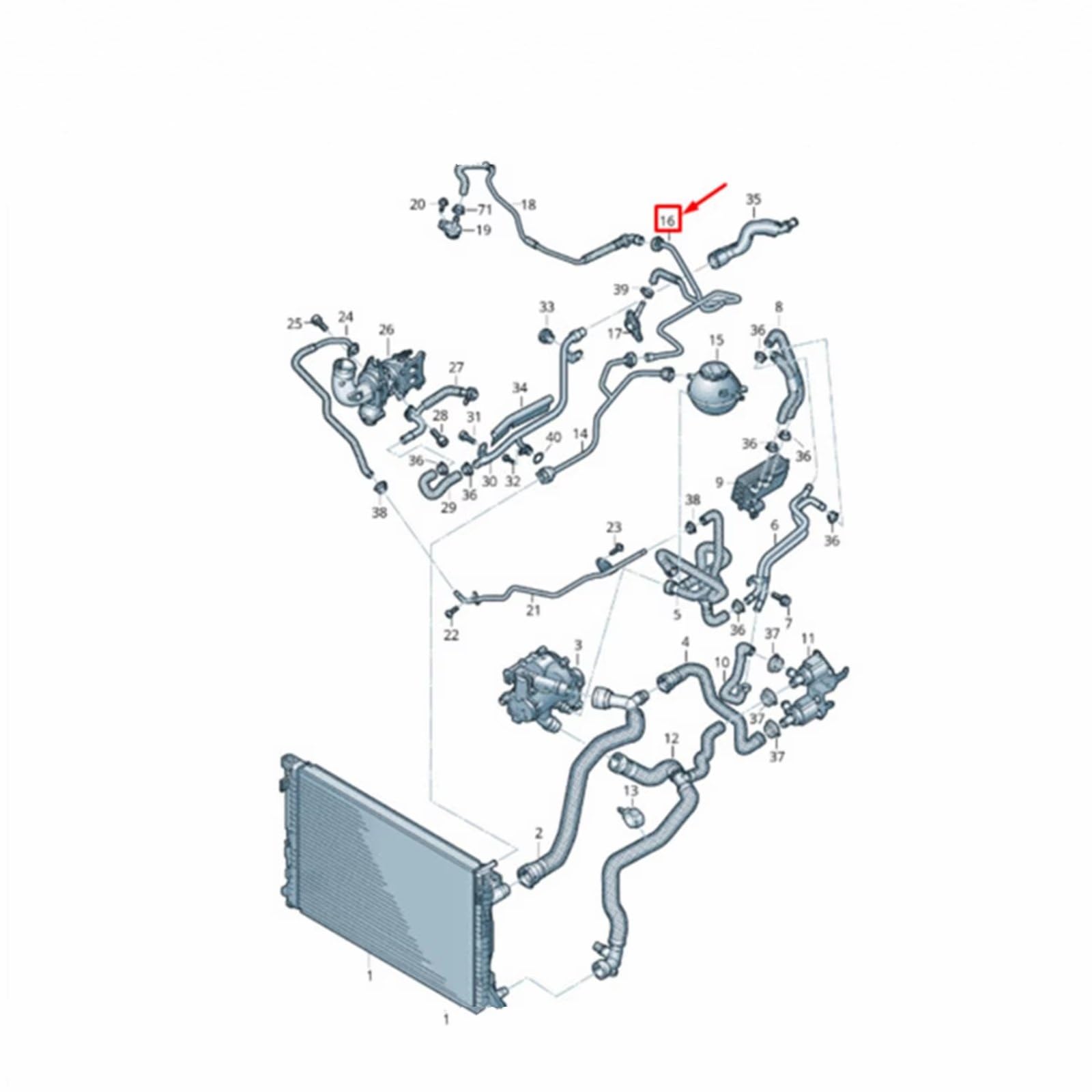 Compatible Avec Q5 2.0L 2018 2019 2020 80A121081DH Durite Réservoir Liquide Refroidissement Tuyau Radiateur Pièces Automobiles Remplacement Durite Eau Radiateur