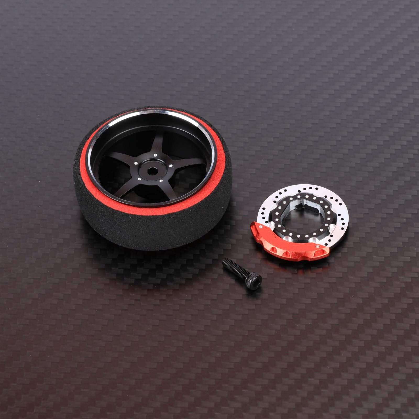 RCAWD for NB4 Pro NB4 Lite RC Transmitter Steering Wheel Trigger - Aluminium Thumb Steer Wheels RC Hand Wheel Upgrade Black