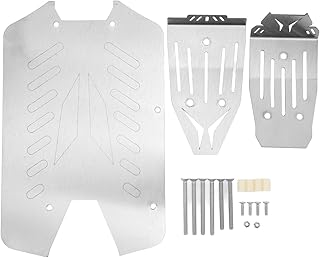 OUKENS Armadura de chassi RC, placa de deslizamento RC de aço inoxidável RC chassi placa de proteção peças de atualização de armaduras de chassi placa de proteção para carros Big Rock 1/10 RC prata ao ar livre