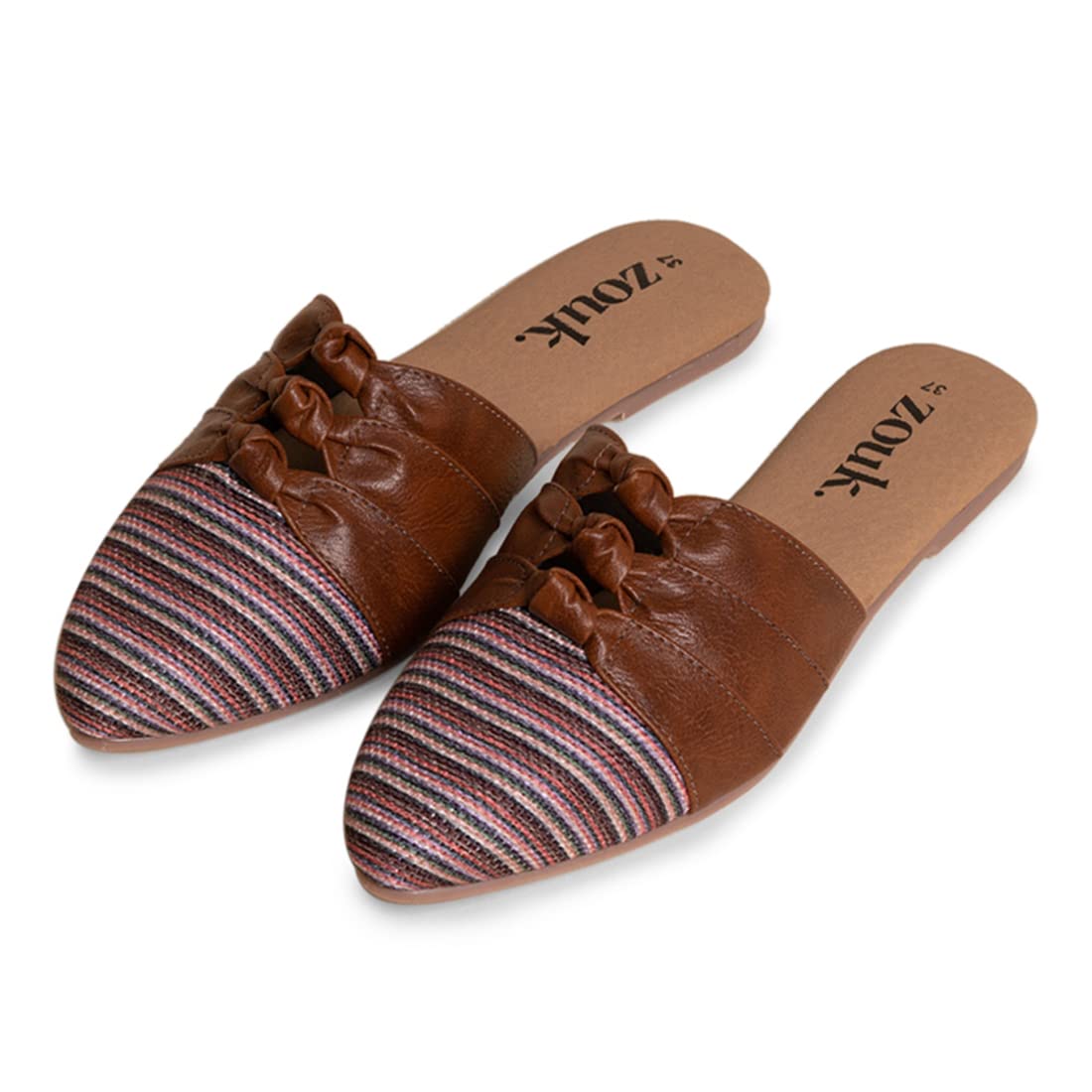 ZOUK Womens Handcrafted Vegan Leather Multicolor Rohtang Stripes Knotted Mule(ZFKM-RS-41) (B0BC3Y5GJ5) Amazon Price History, Amazon Price Tracker